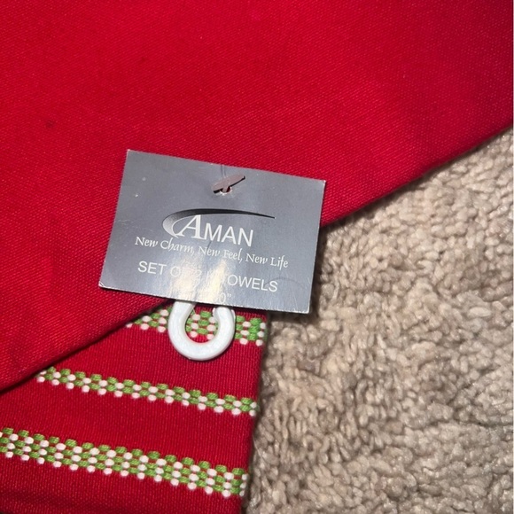 Aman Christmas Kitchen Towels Set of Two NWT - Picture 3 of 7